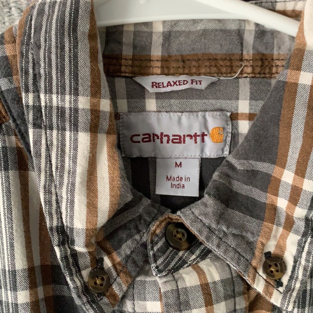 Plaid Carhartt Button Down Medium - image 4